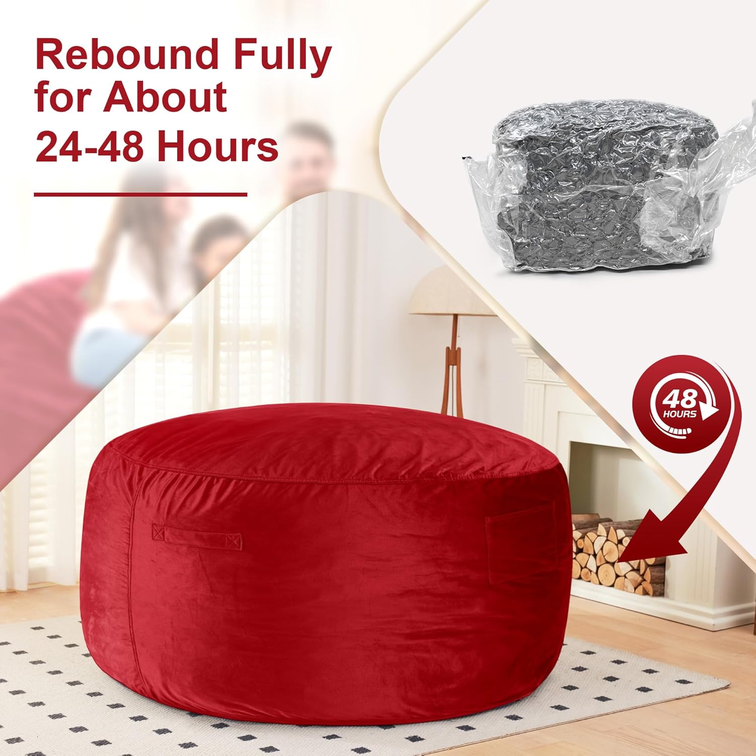 HABUTWAY® Dutch Velvet Bean Bag Chair
