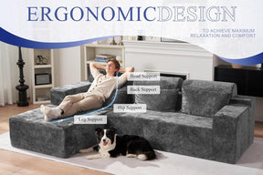 HABUTWAY®L-Shape Modular Sectional Sofa Couch