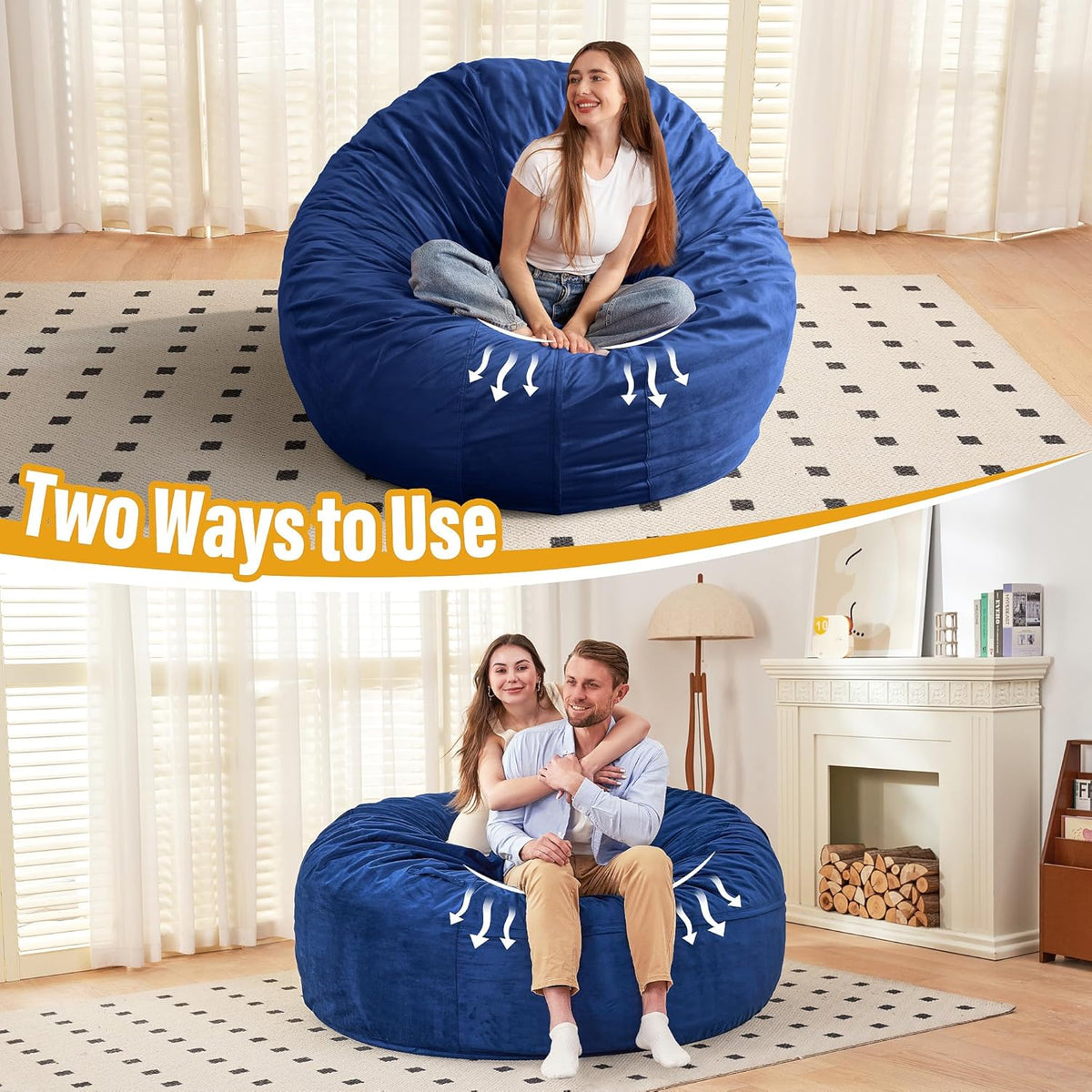 HABUTWAY® Dutch Velvet Bean Bag Chair