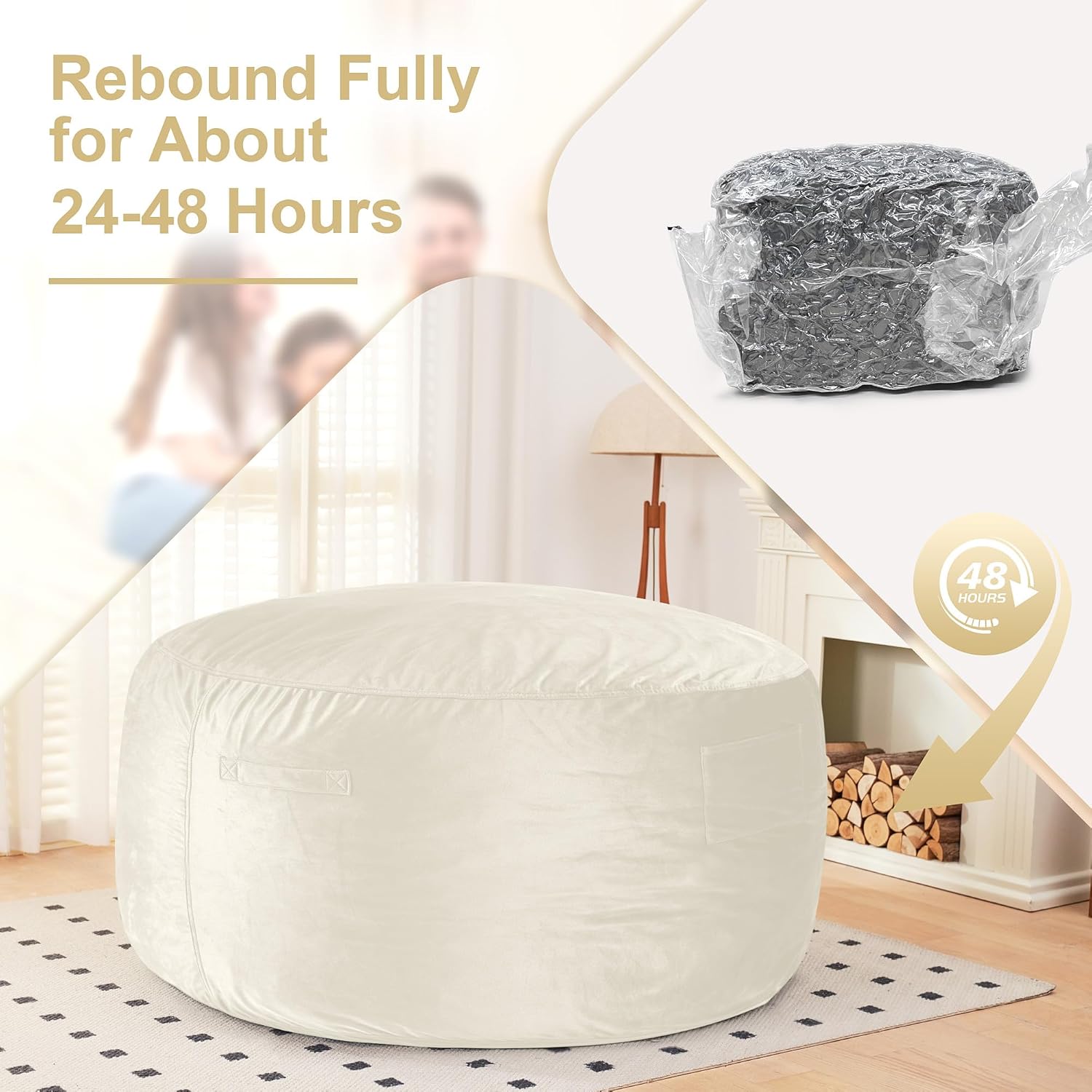 HABUTWAY® Dutch Velvet Bean Bag Chair