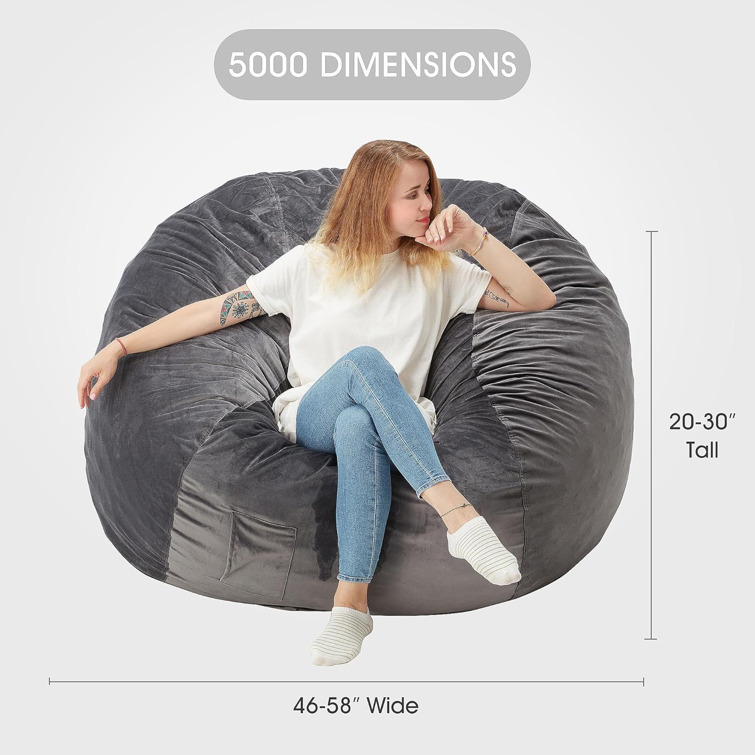 HABUTWAY® Dutch Velvet Bean Bag Chair