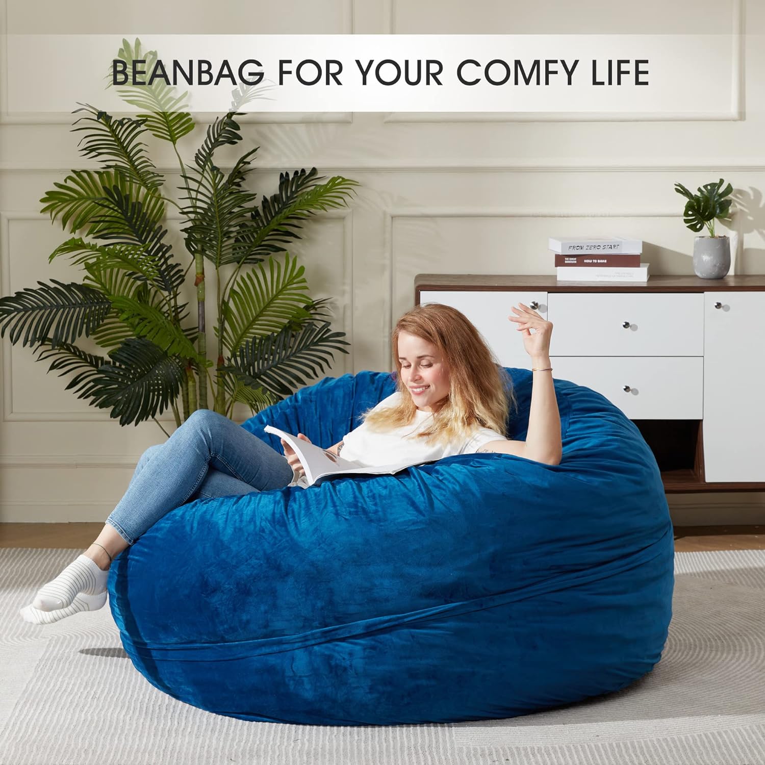 HABUTWAY® Dutch Velvet Bean Bag Chair