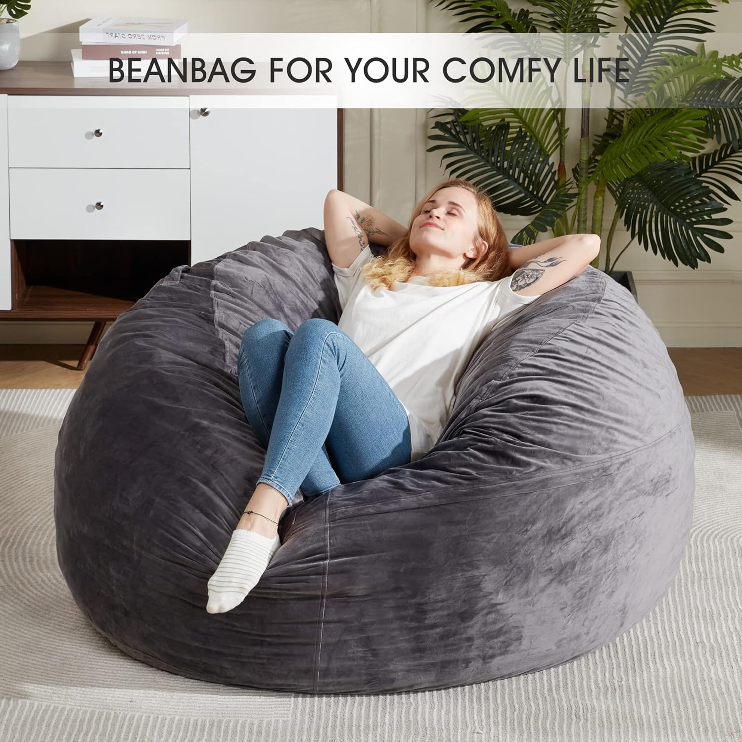 HABUTWAY® Dutch Velvet Bean Bag Chair