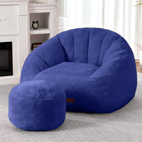 HABUTWAY® Comfy Faux Fur Shell-Shaped Bean Bag Couch