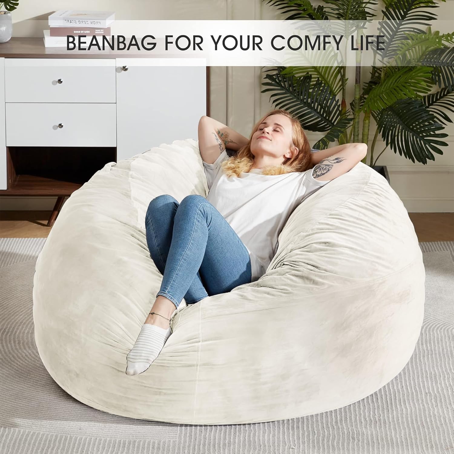 HABUTWAY® Dutch Velvet Bean Bag Chair