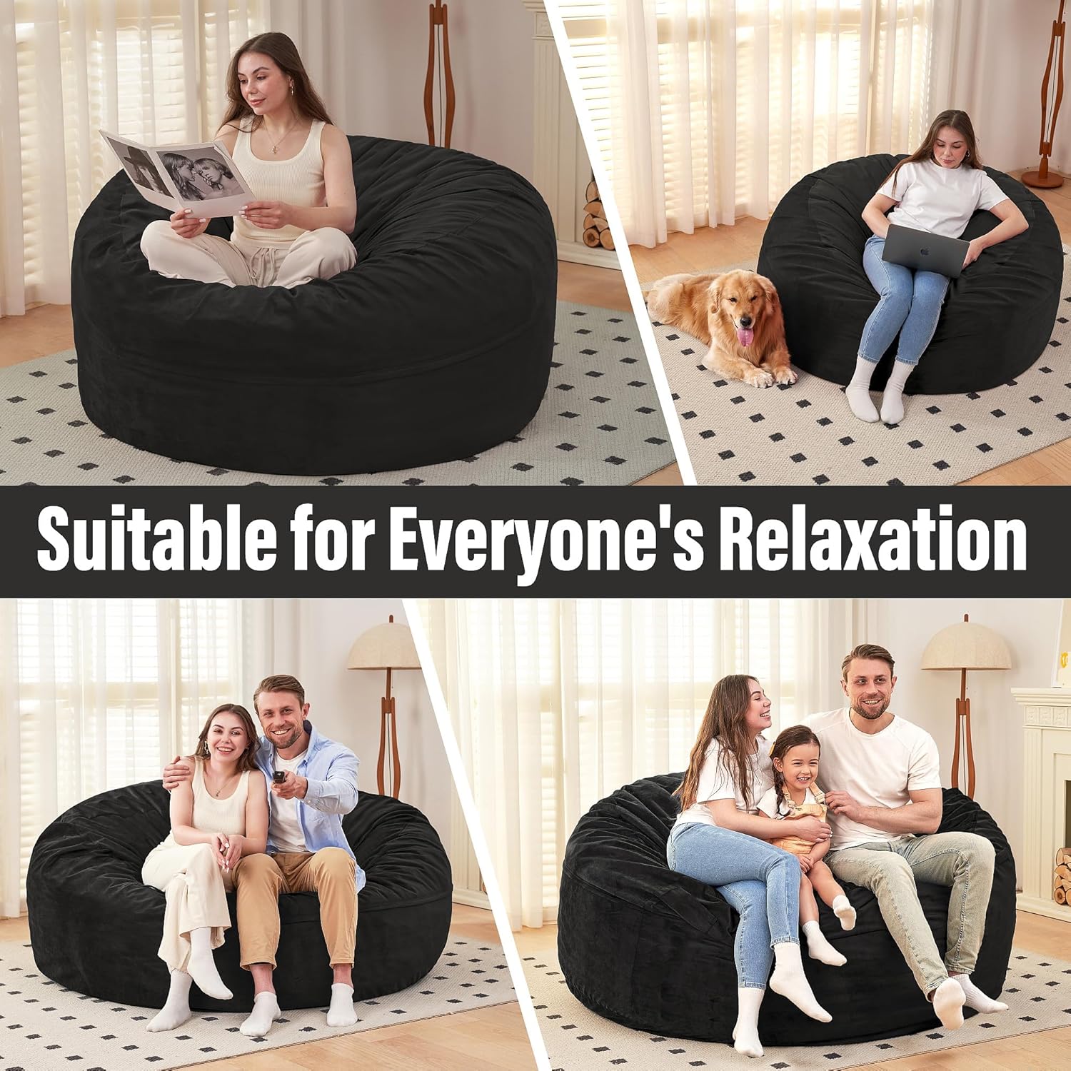 HABUTWAY® Dutch Velvet Bean Bag Chair