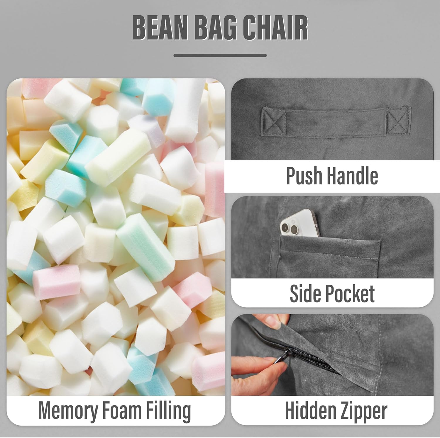 HABUTWAY® Dutch Velvet Bean Bag Chair