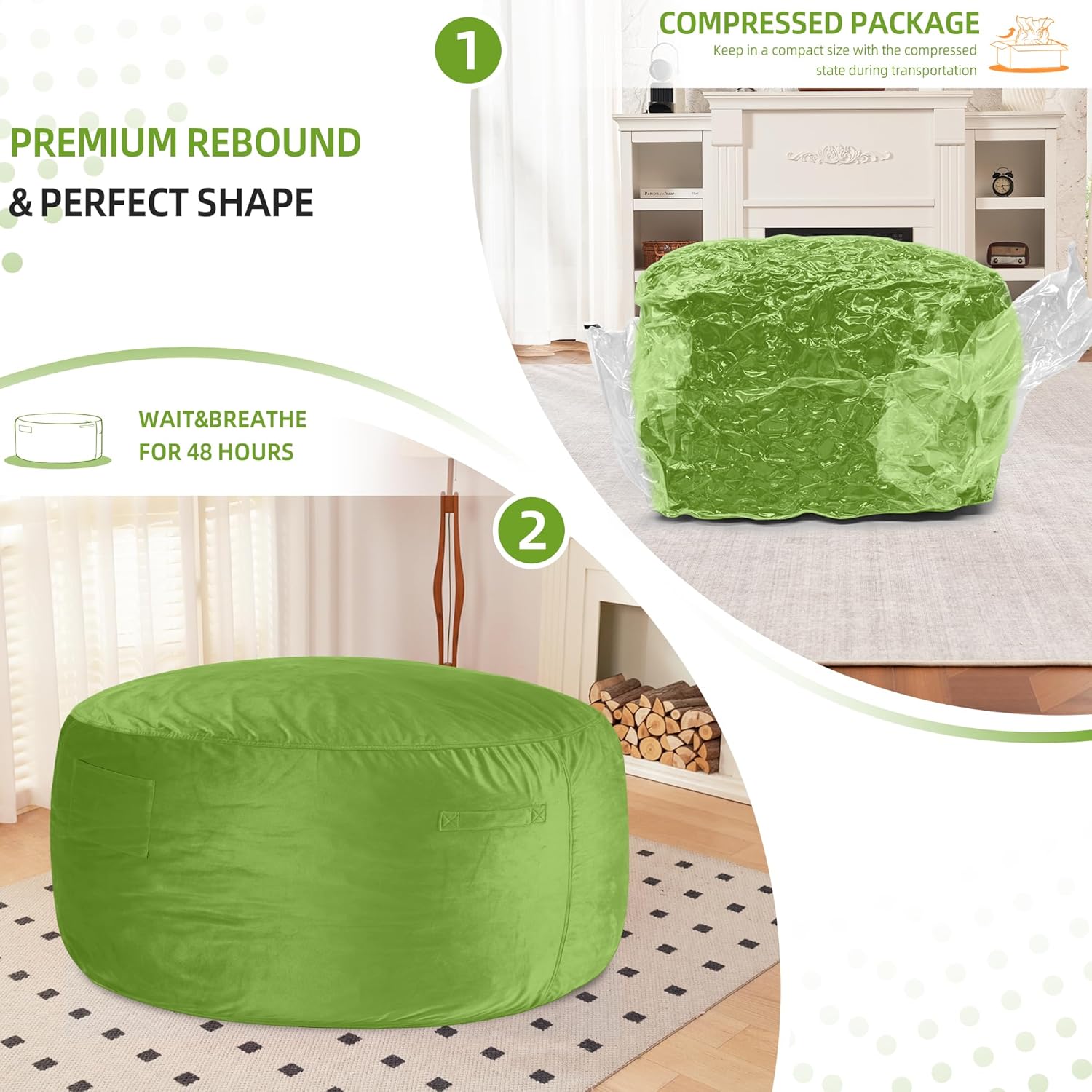 HABUTWAY® Dutch Velvet Bean Bag Chair