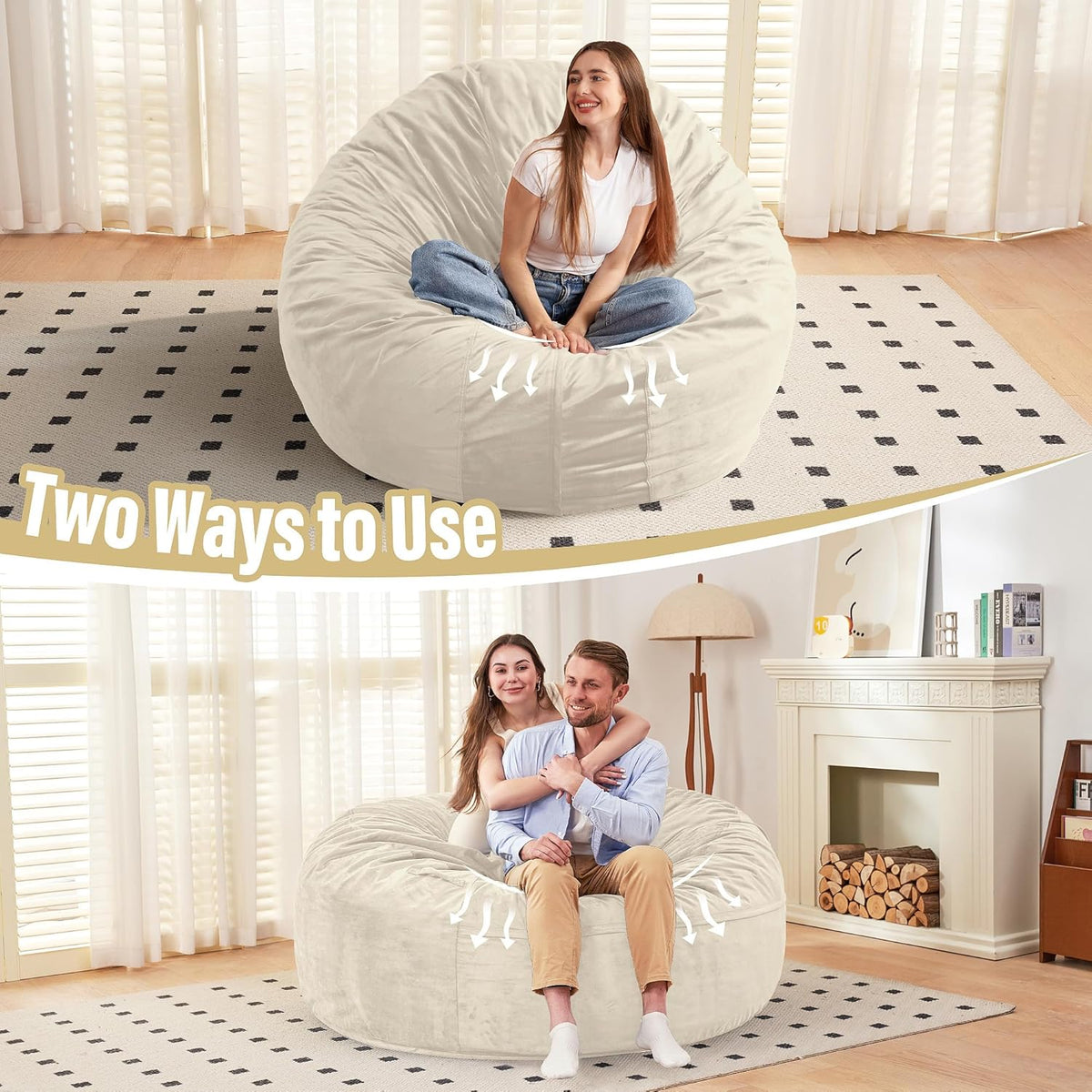 HABUTWAY® Dutch Velvet Bean Bag Chair