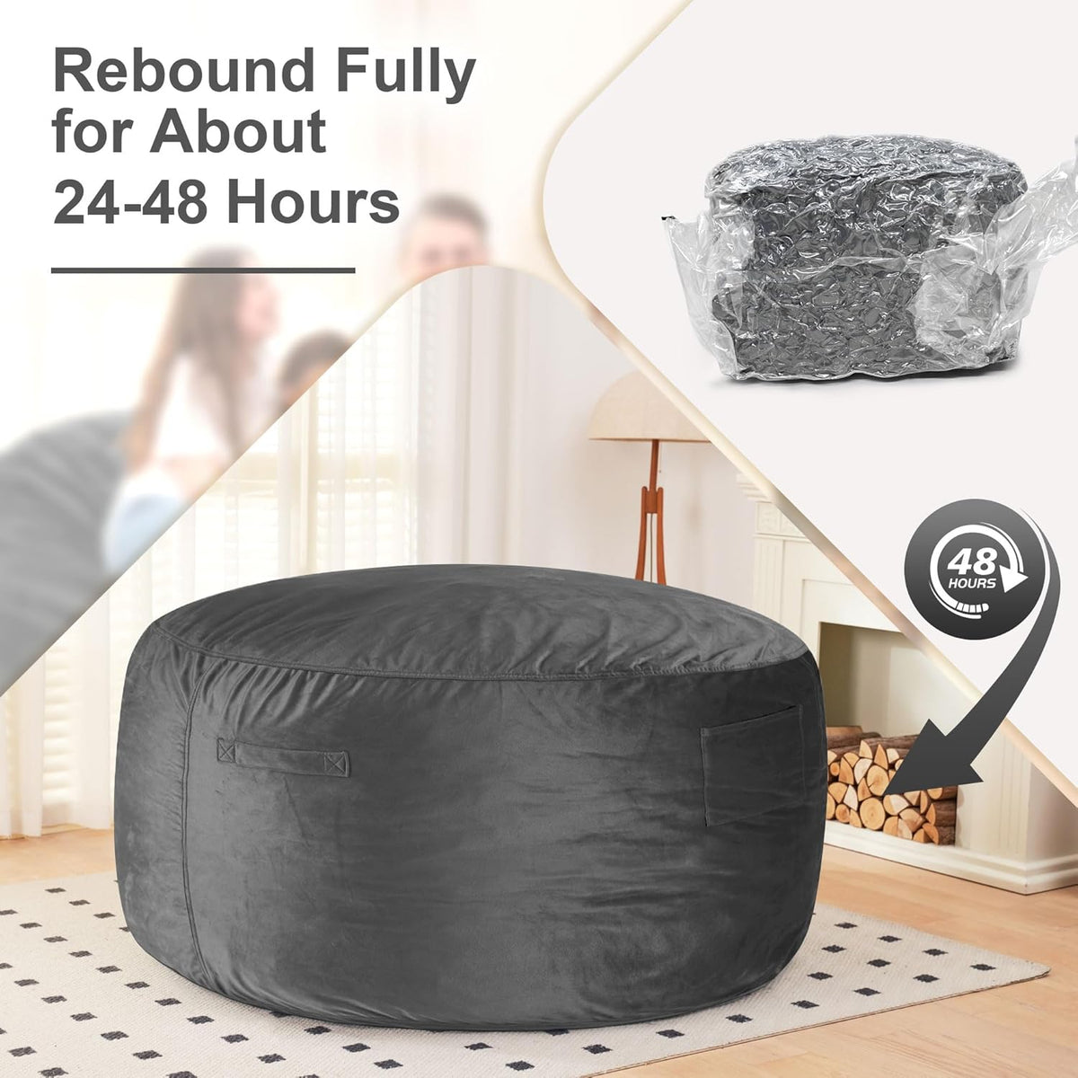 HABUTWAY® Dutch Velvet Bean Bag Chair