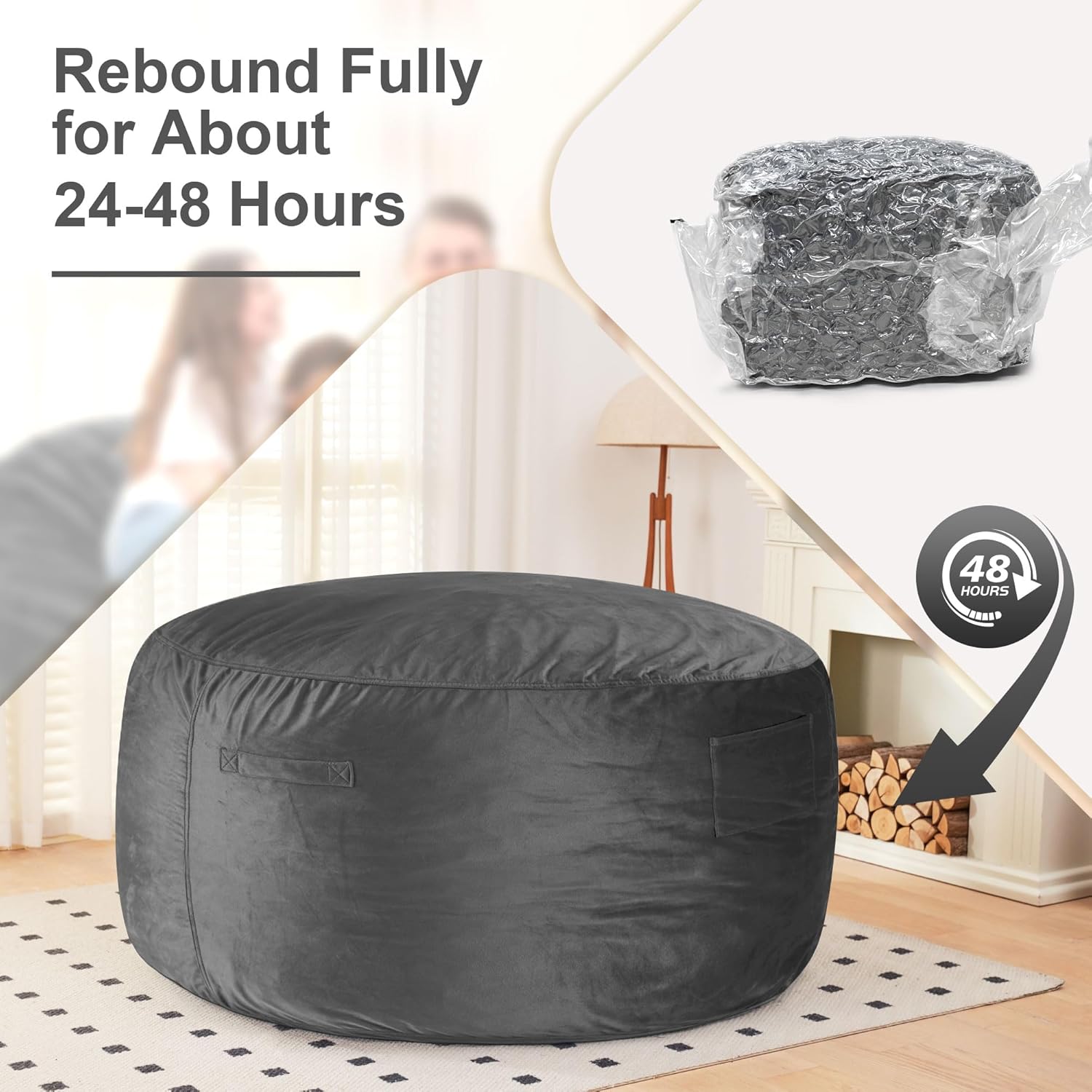 HABUTWAY® Dutch Velvet Bean Bag Chair