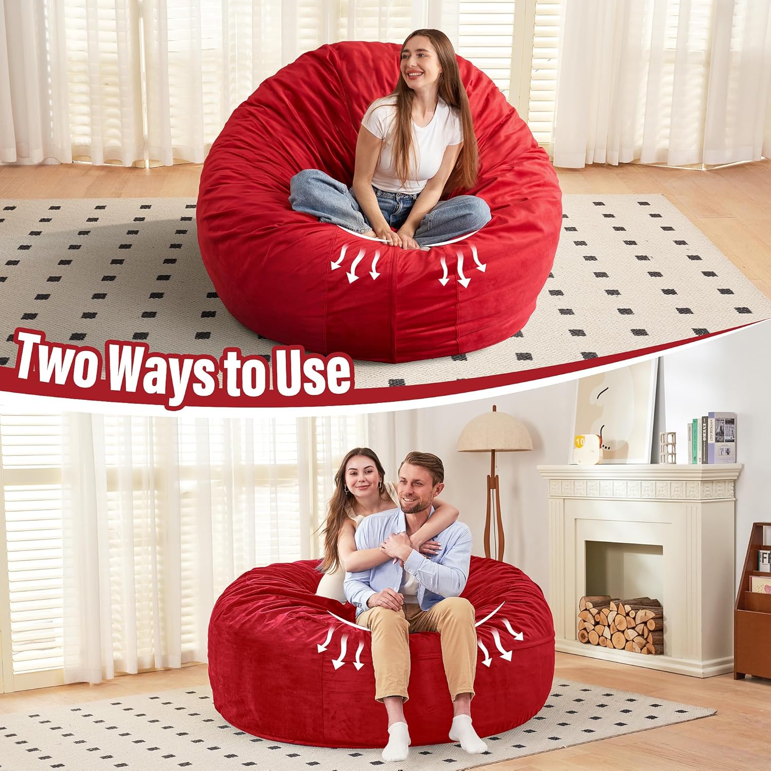 HABUTWAY® Dutch Velvet Bean Bag Chair