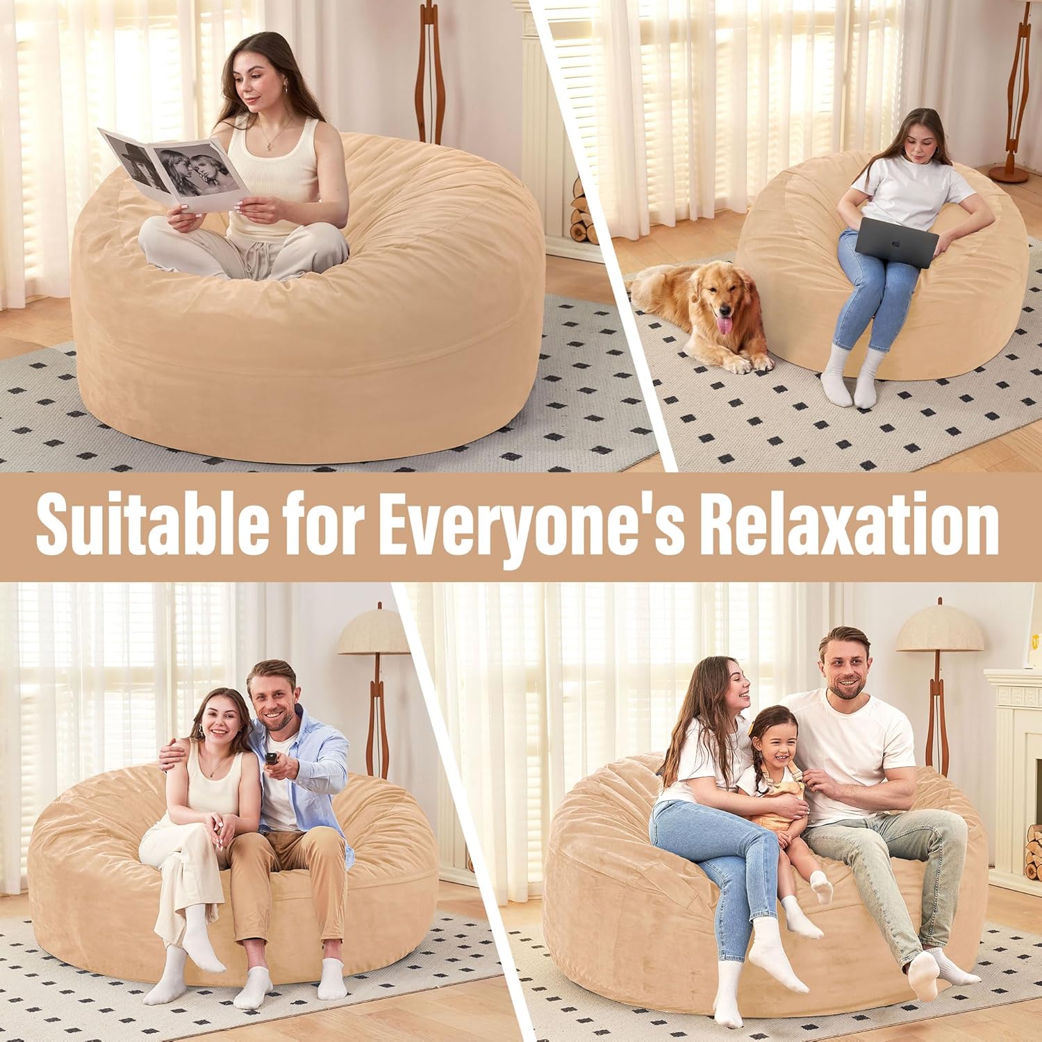 HABUTWAY® Dutch Velvet Bean Bag Chair