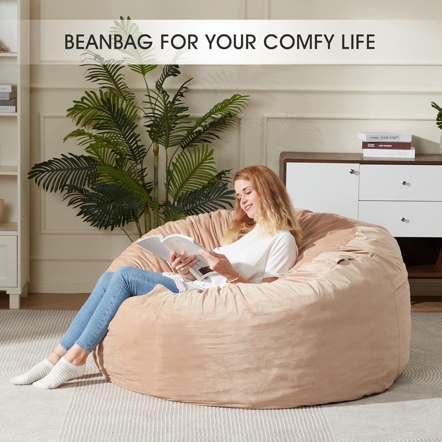HABUTWAY® Dutch Velvet Bean Bag Chair