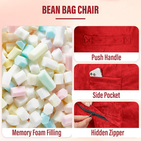 HABUTWAY® Dutch Velvet Bean Bag Chair