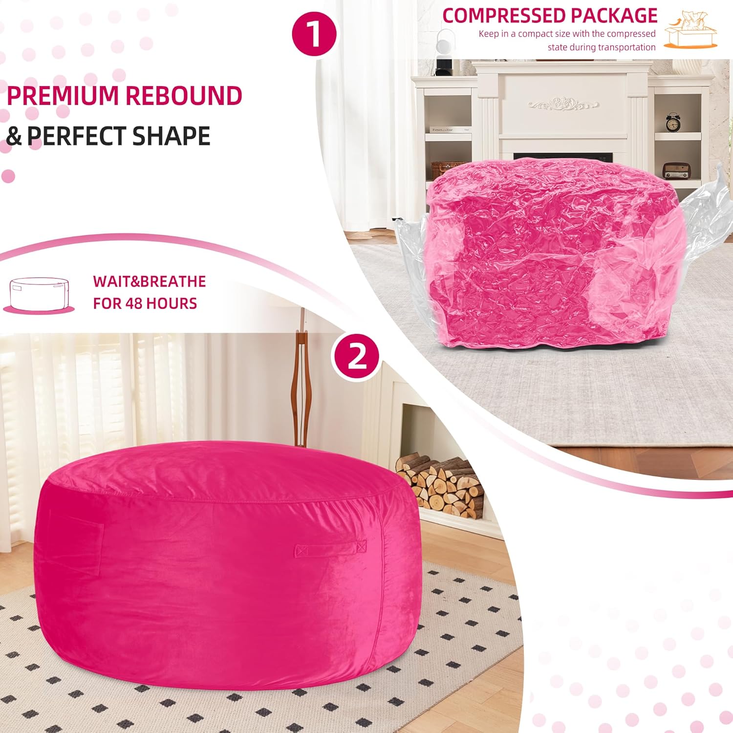 HABUTWAY® Dutch Velvet Bean Bag Chair