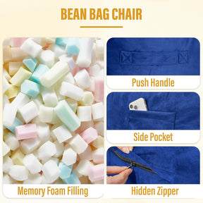 HABUTWAY® Dutch Velvet Bean Bag Chair