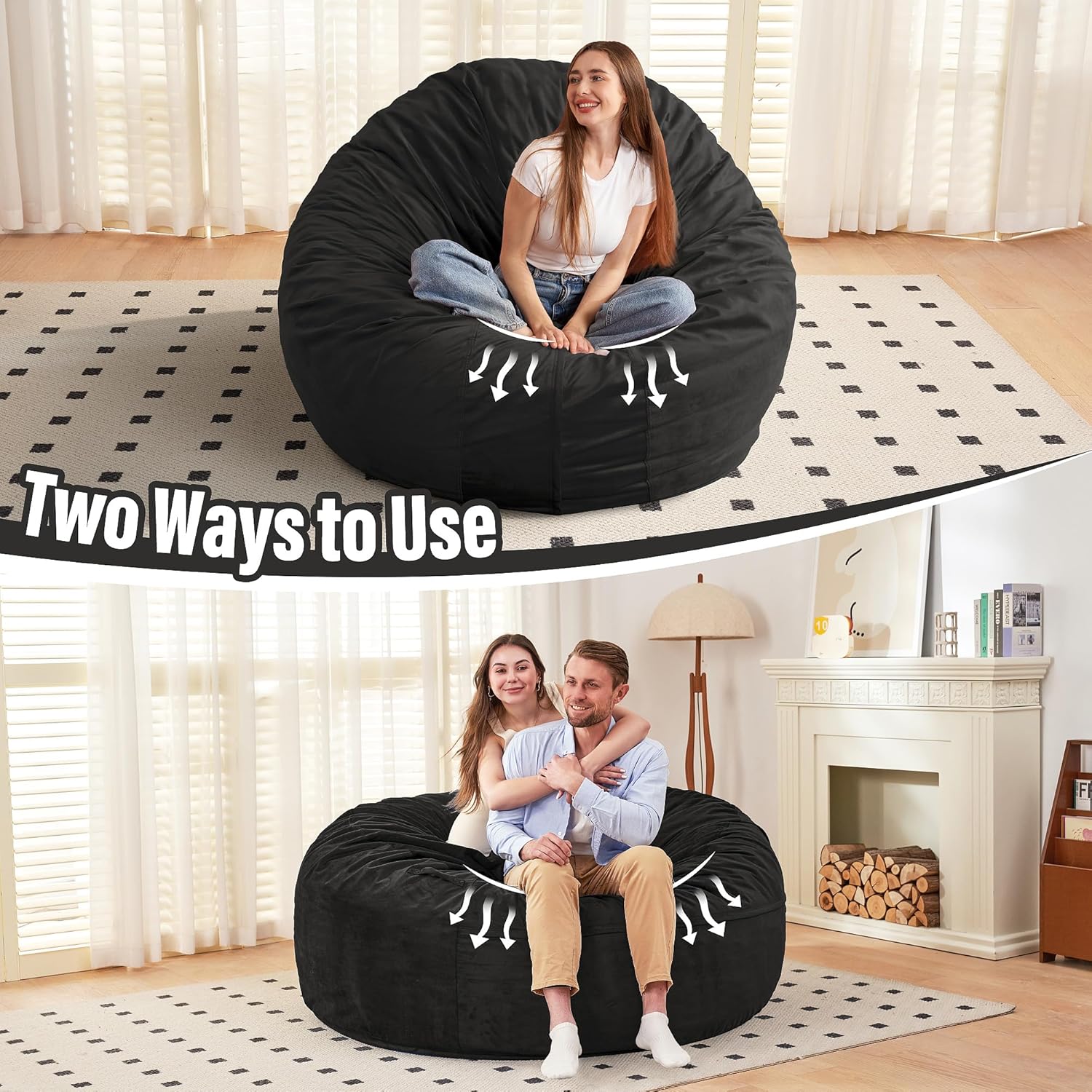 HABUTWAY® Dutch Velvet Bean Bag Chair
