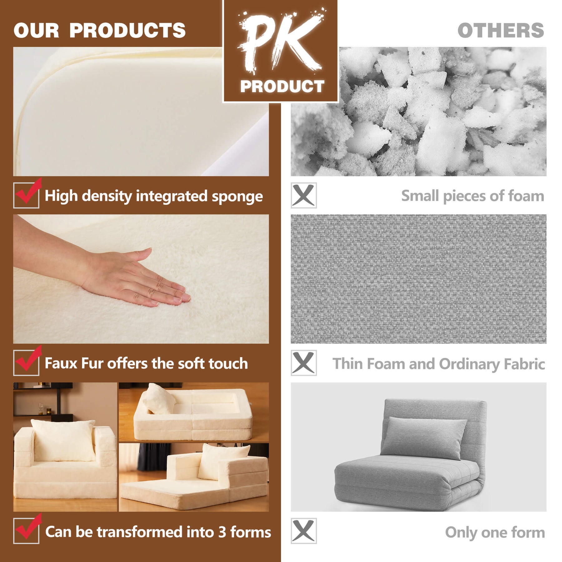 HABUTWAY® Folding Bean Bag Chair