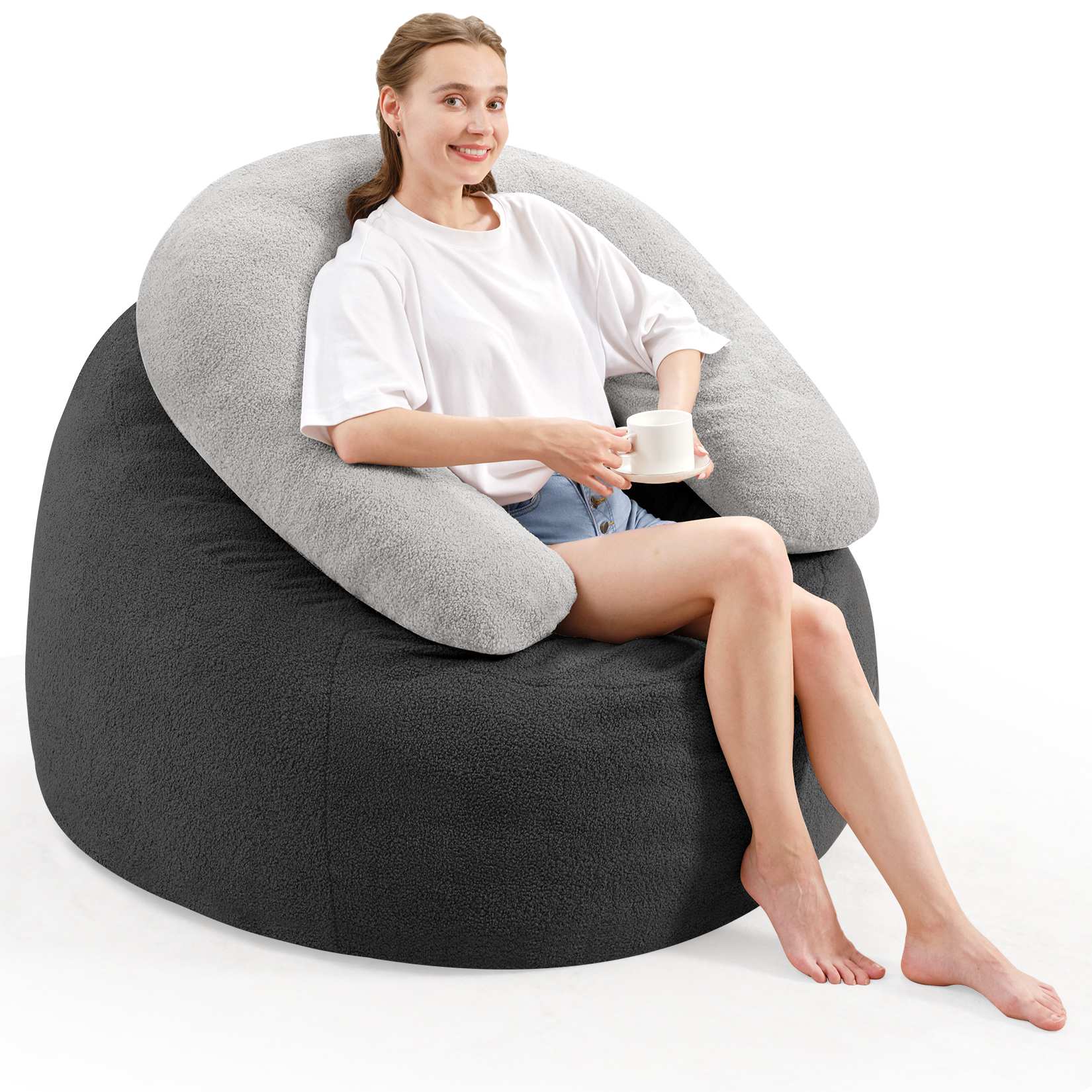 HABUTWAY® Bean Bag Chair with U-Shaped Pillow