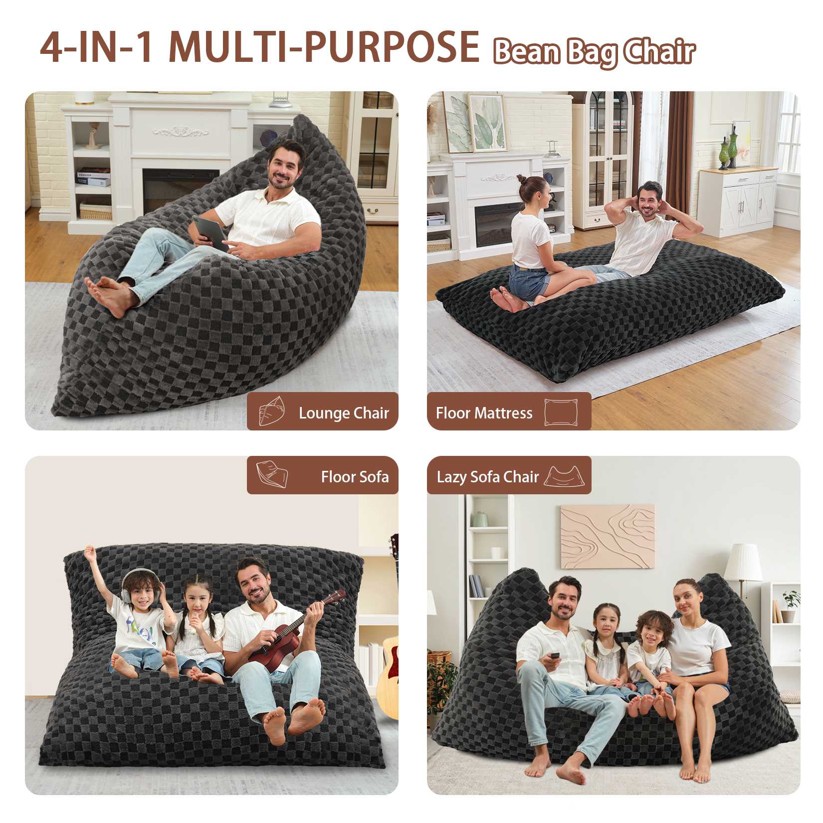 HABUTWAY® 4 in 1 Bean Bag Chair