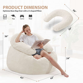 HABUTWAY® Bean Bag Chair with U-Shaped Pillow