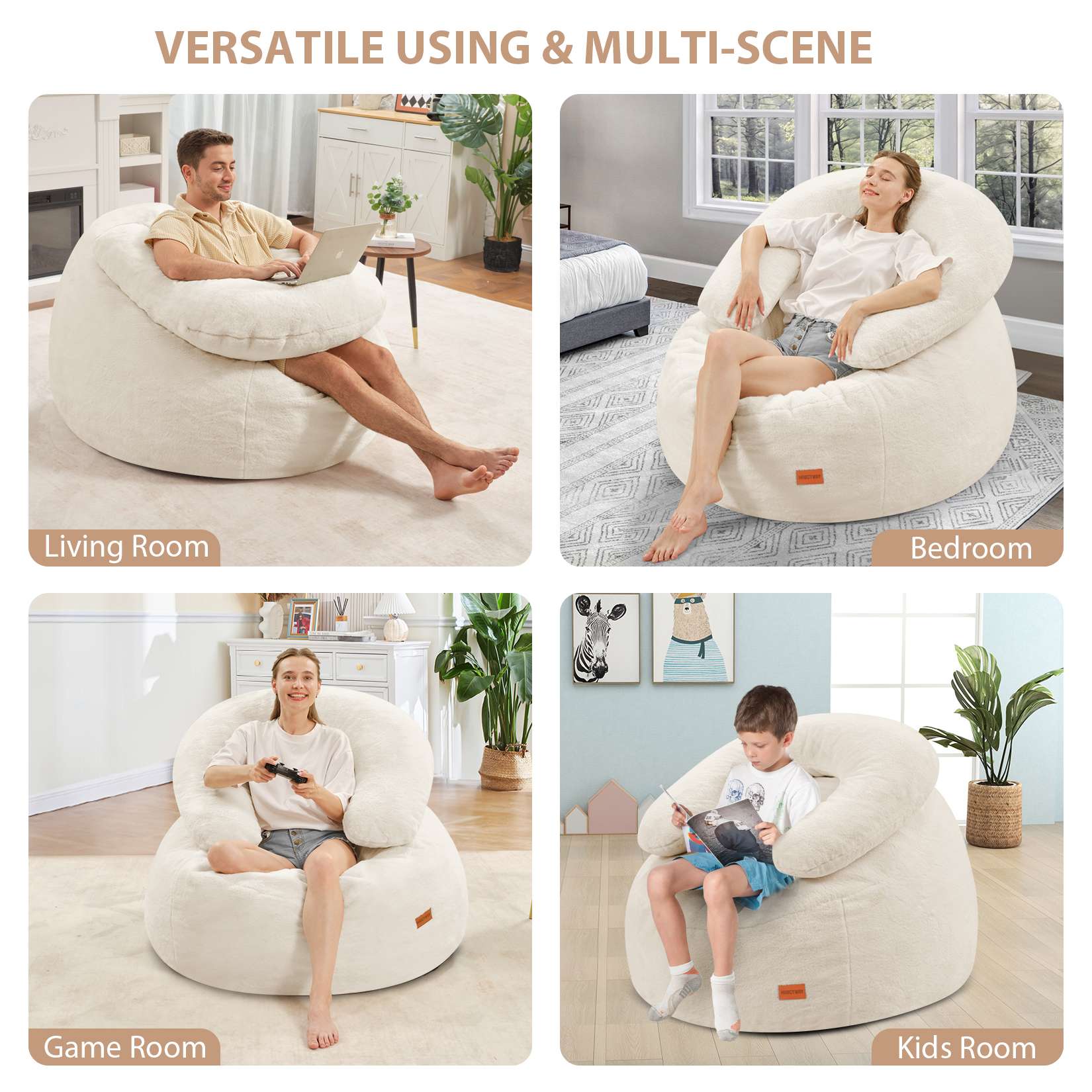 HABUTWAY® Bean Bag Chair with U-Shaped Pillow
