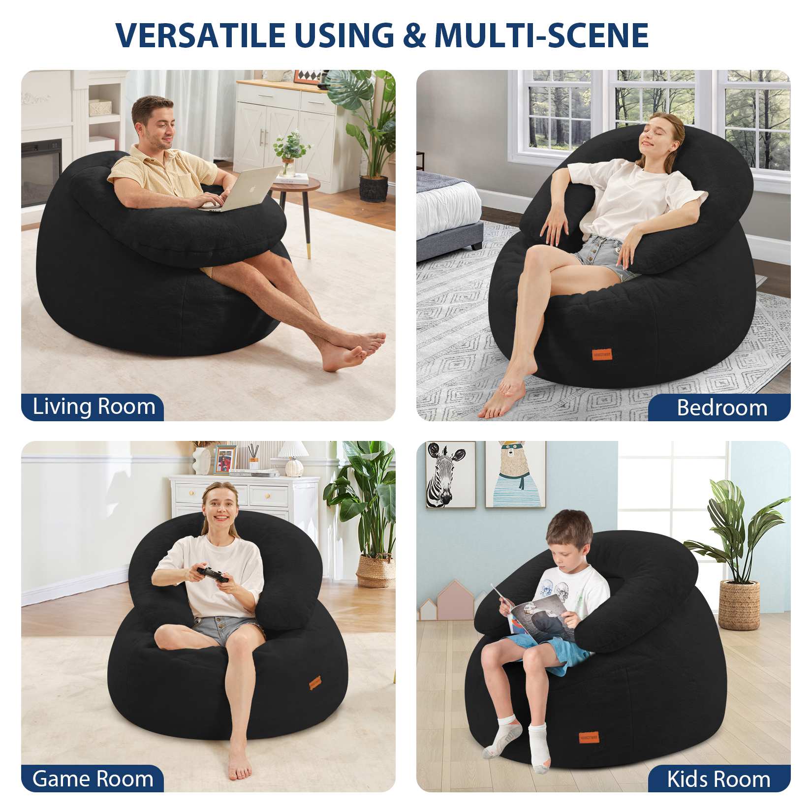 HABUTWAY® Bean Bag Chair with U-Shaped Pillow