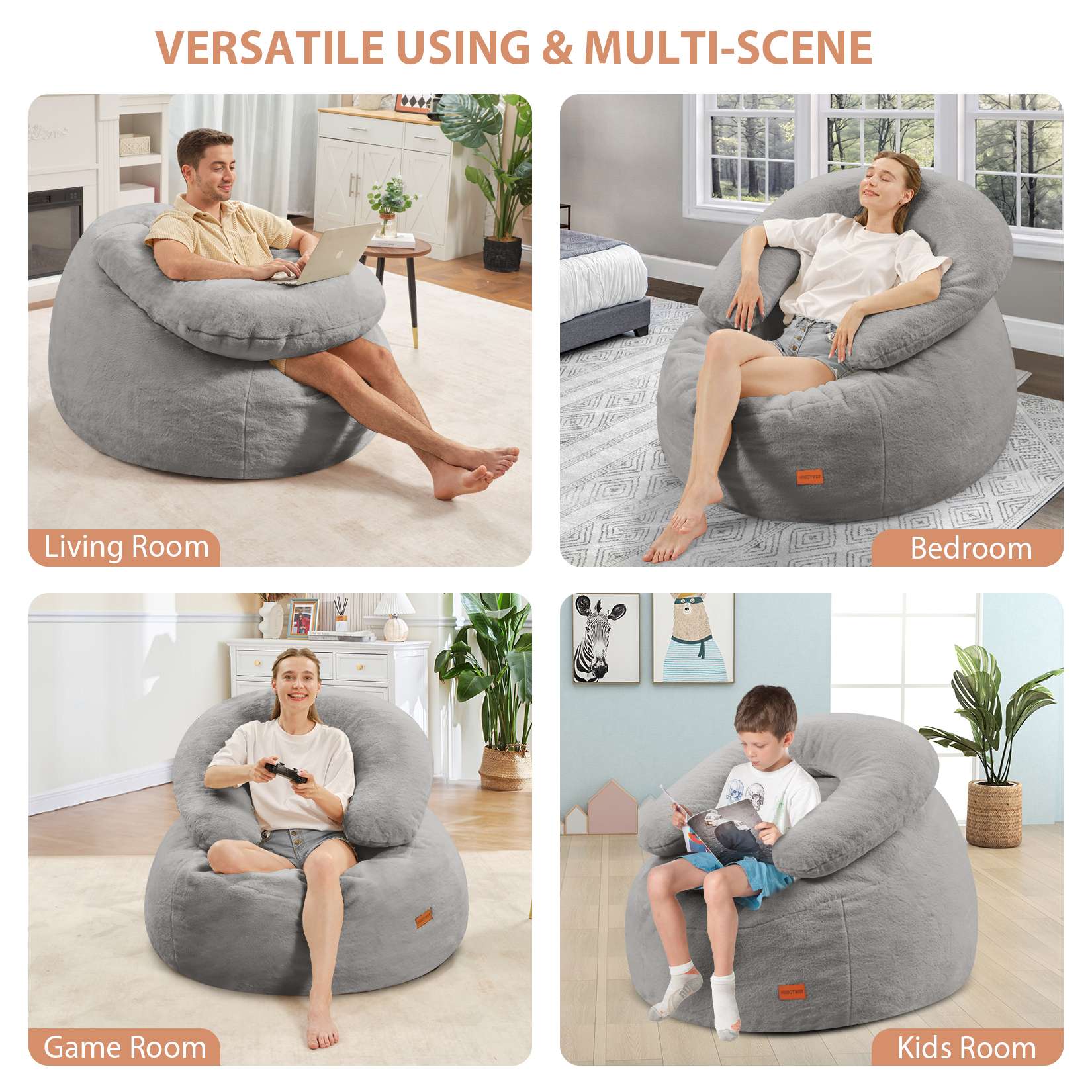HABUTWAY® Bean Bag Chair with U-Shaped Pillow