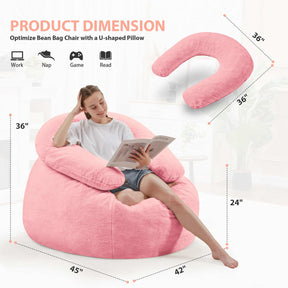 HABUTWAY® Bean Bag Chair with U-Shaped Pillow