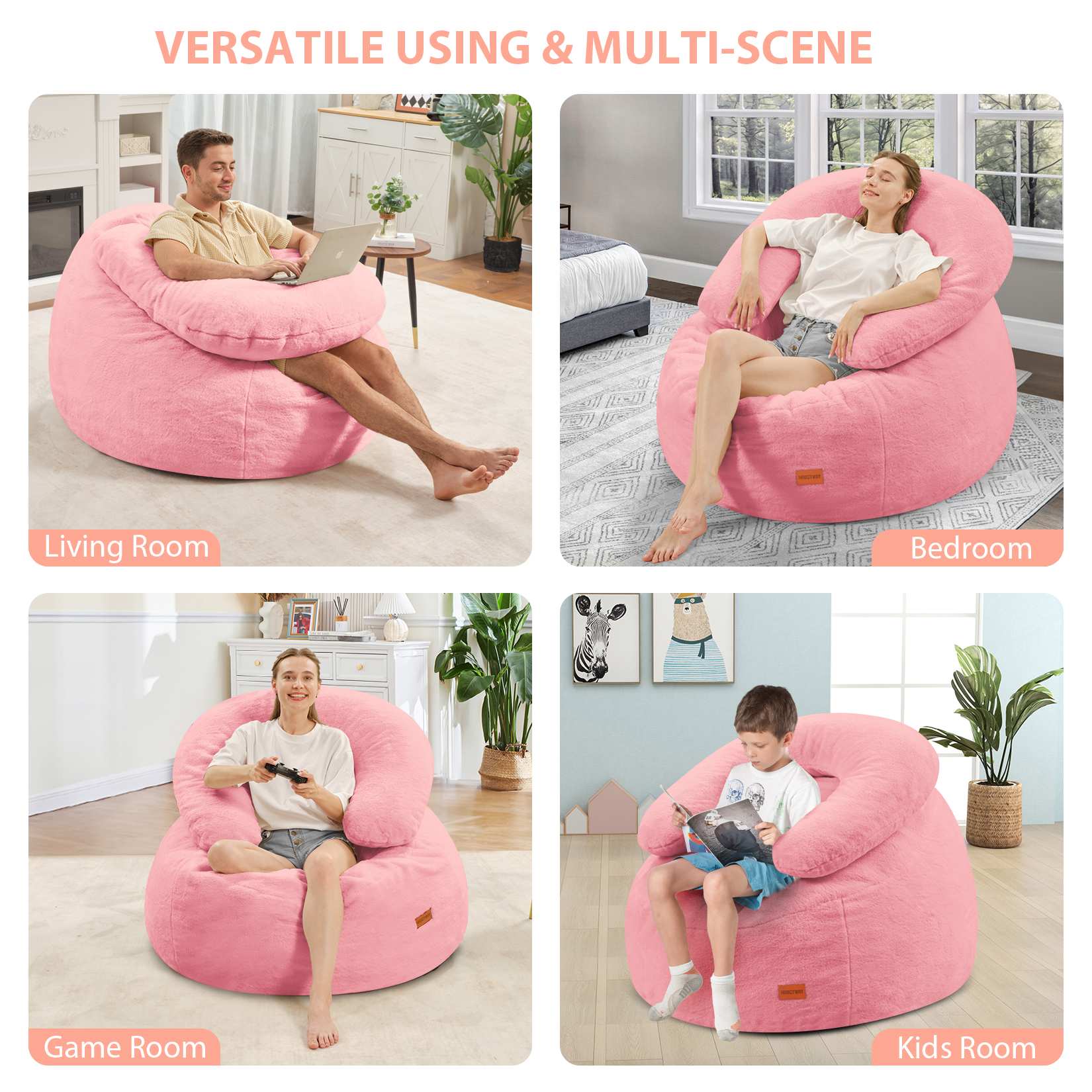 HABUTWAY® Bean Bag Chair with U-Shaped Pillow