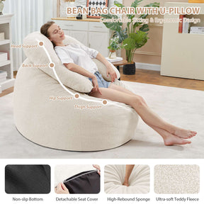 HABUTWAY® Bean Bag Chair with U-Shaped Pillow
