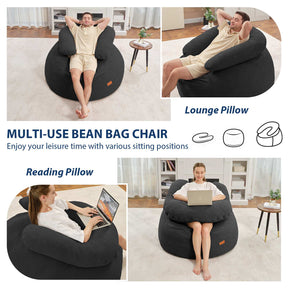 HABUTWAY® Bean Bag Chair with U-Shaped Pillow
