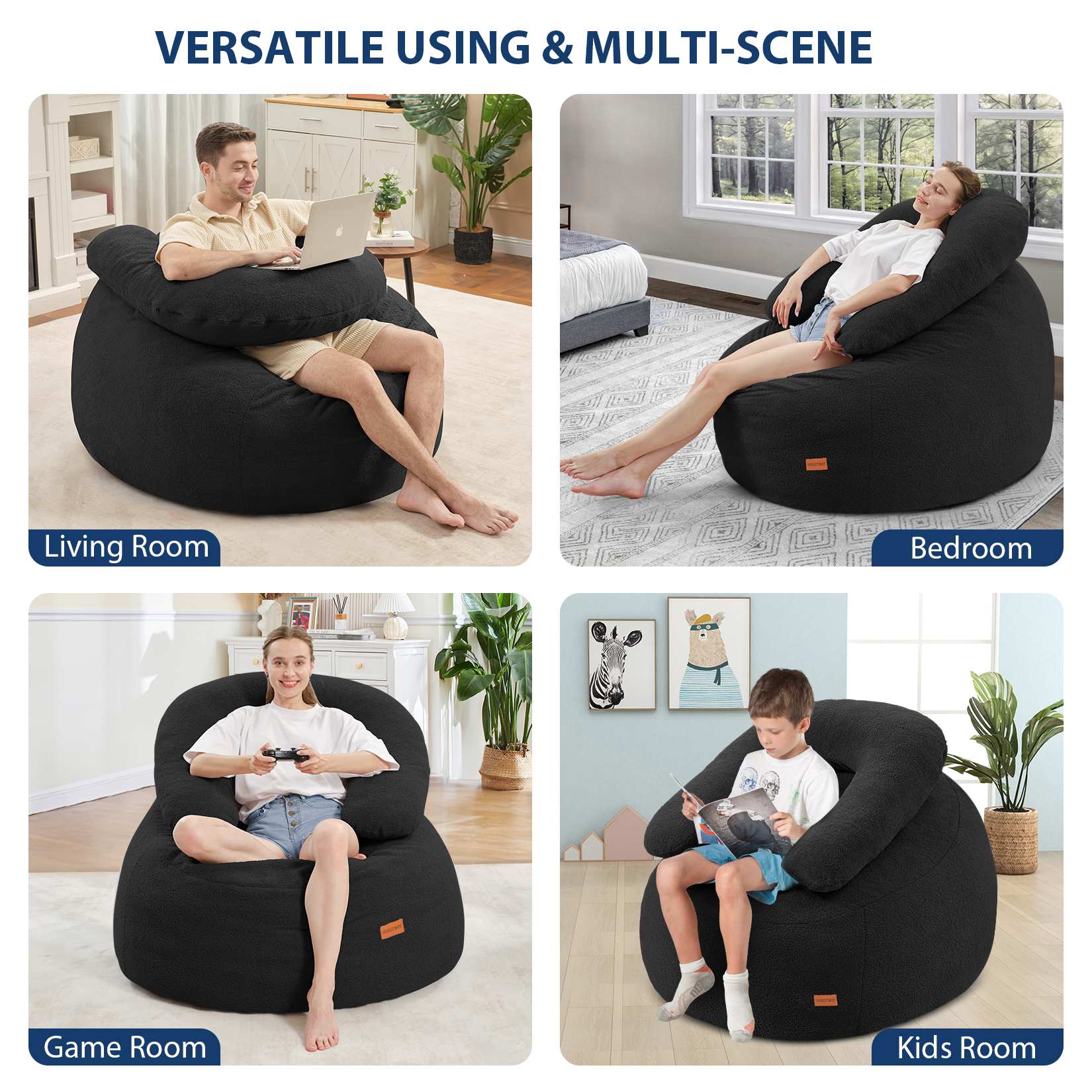 HABUTWAY® Bean Bag Chair with U-Shaped Pillow
