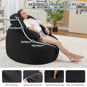 HABUTWAY® Bean Bag Chair with U-Shaped Pillow