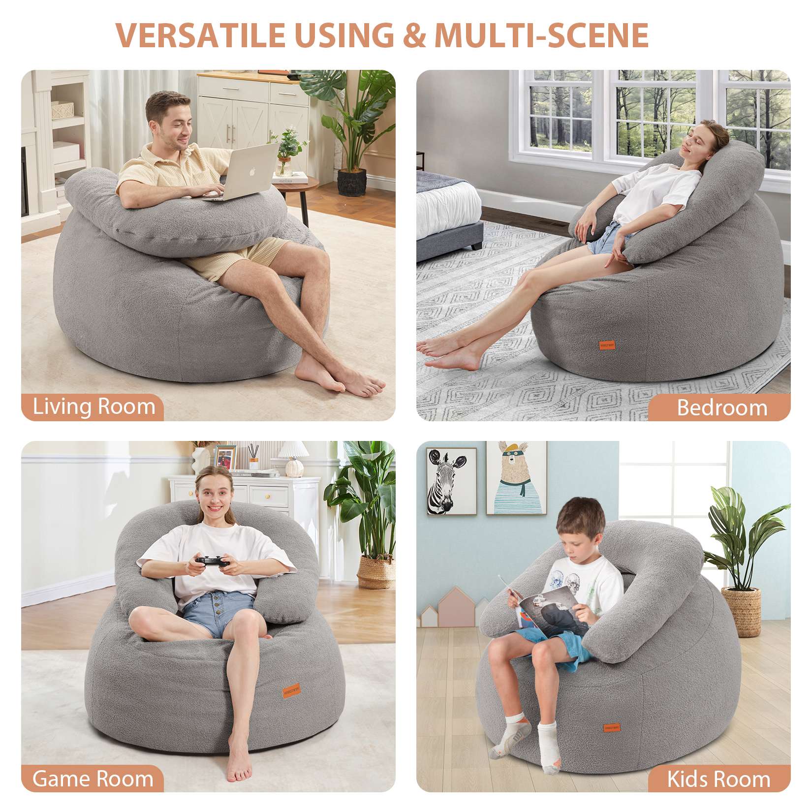 HABUTWAY® Bean Bag Chair with U-Shaped Pillow