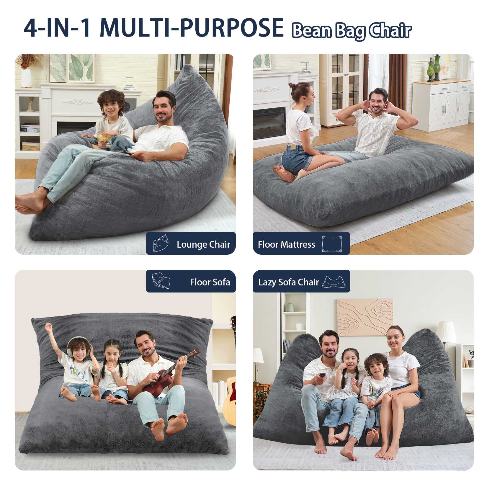 HABUTWAY® 4 in 1 Bean Bag Chair