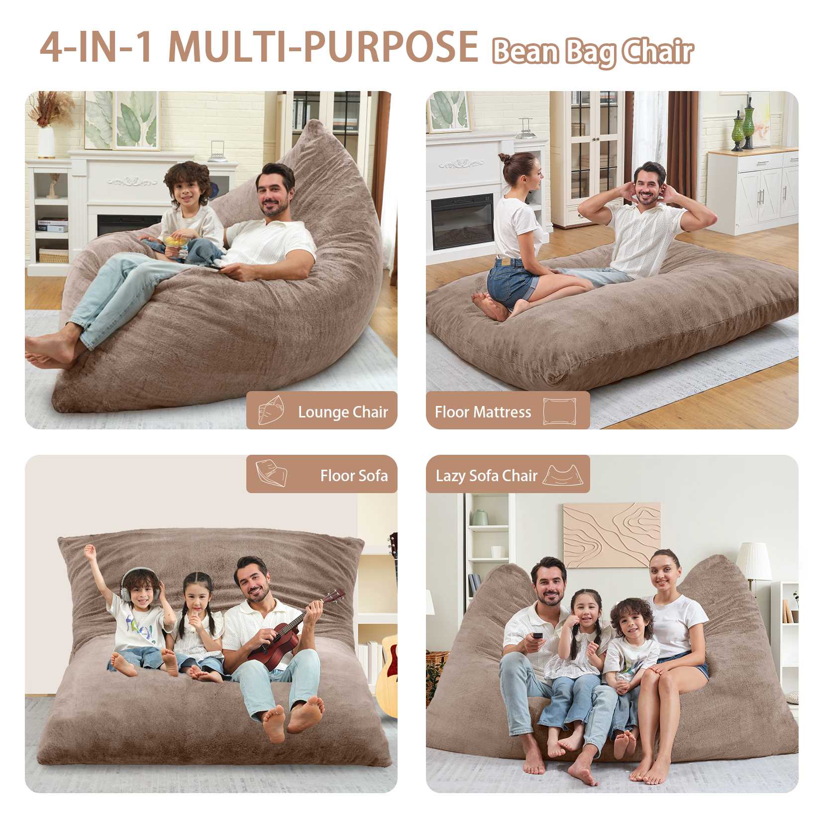 HABUTWAY® 4 in 1 Bean Bag Chair
