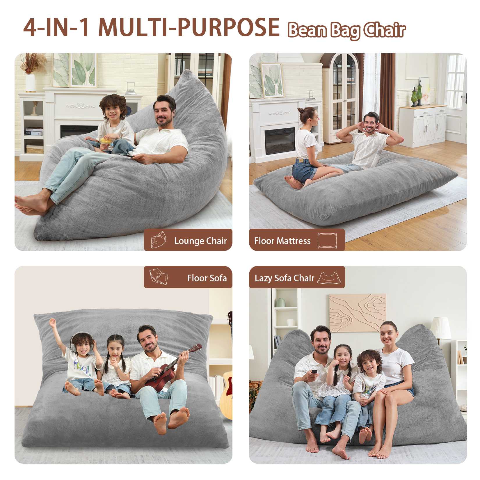 HABUTWAY® 4 in 1 Bean Bag Chair