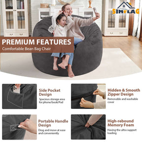 HABUTWAY® Dutch Velvet Bean Bag Chair New