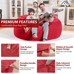 HABUTWAY® Dutch Velvet Bean Bag Chair New