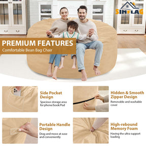 HABUTWAY® Dutch Velvet Bean Bag Chair New