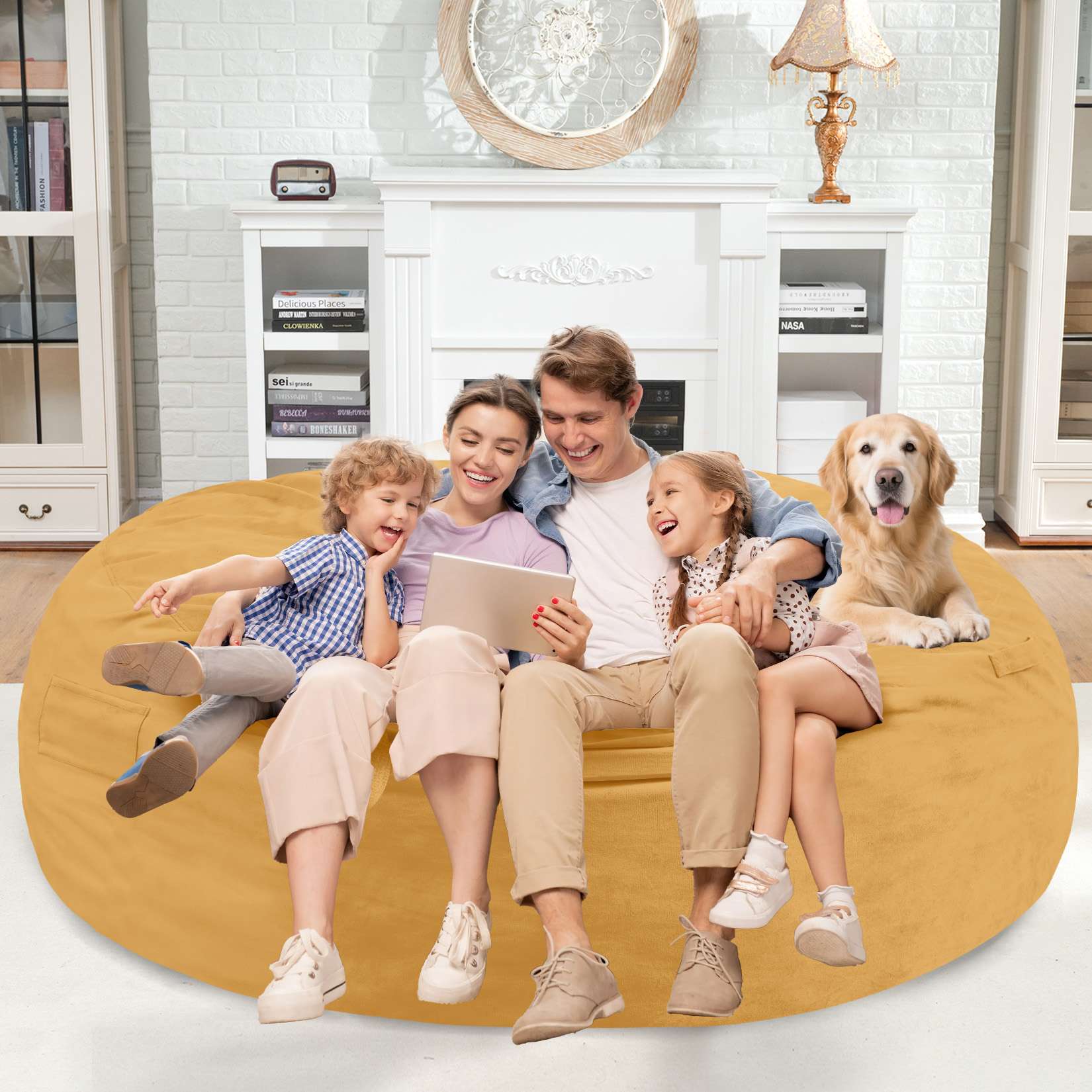 HABUTWAY® 7FT Dutch Velvet Bean Bag Chair