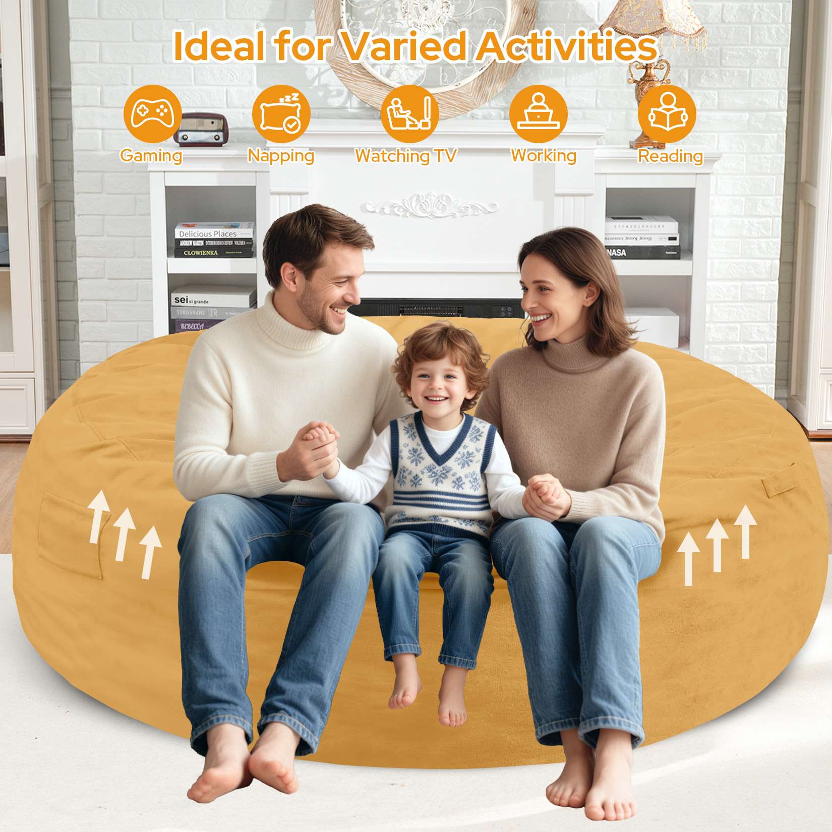 HABUTWAY® 7FT Dutch Velvet Bean Bag Chair