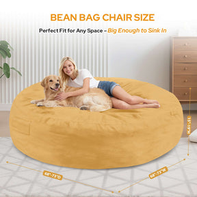 HABUTWAY® 7FT Dutch Velvet Bean Bag Chair