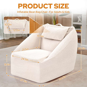 HABUTWAY® Inflatable Bean Bag Chair with Air Pump