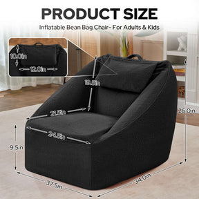 HABUTWAY® Inflatable Bean Bag Chair with Air Pump