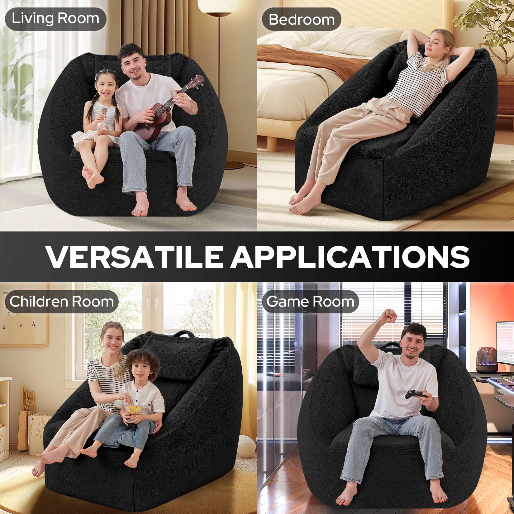 HABUTWAY® Inflatable Bean Bag Chair with Air Pump