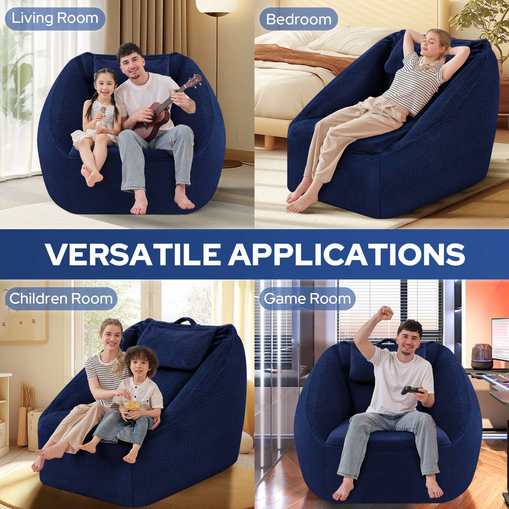 HABUTWAY® Inflatable Bean Bag Chair with Air Pump