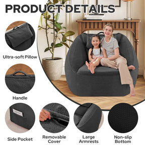HABUTWAY® Inflatable Bean Bag Chair with Air Pump
